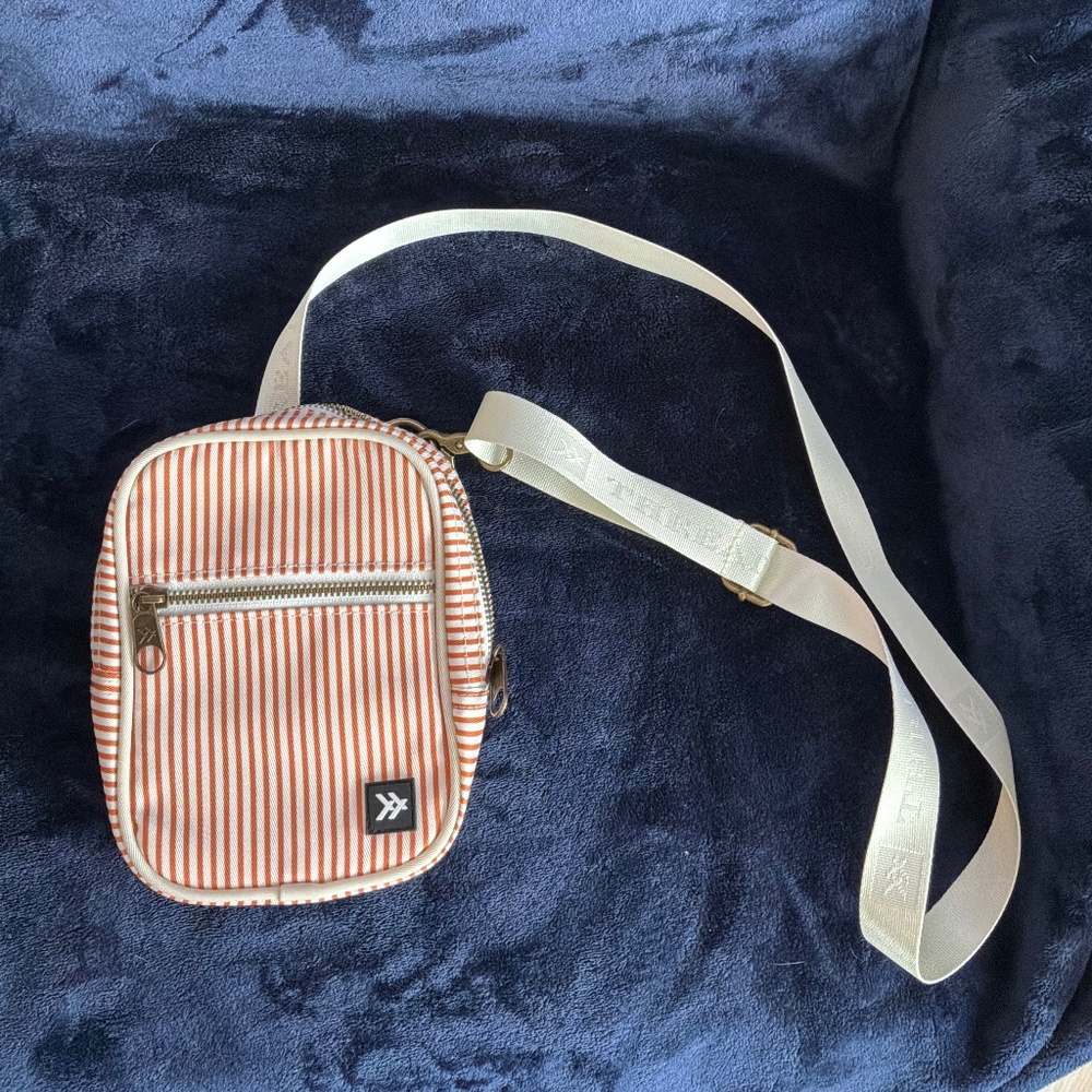 THREAD Crossbody Multiway Bag Zip Around Orange Striped